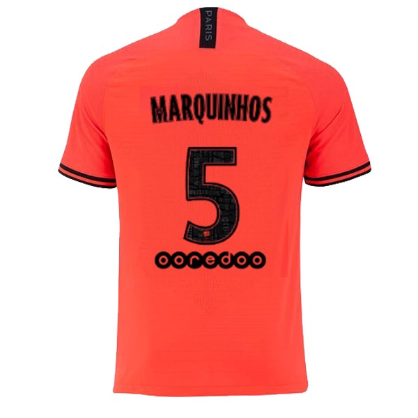 JORDAN Trikot Paris Saint Germain NO.5 Marquinhos Auswarts 2019-20 Orange Fussballtrikots Günstig